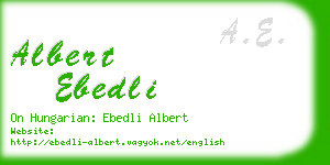 albert ebedli business card